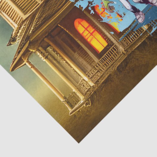 Papier Mousseline Déplaisant Halloween House zombie garçons (Détail)