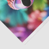 Papier Mousseline Dépliage de grenouilles et fleurs de couleur tropi (Détail)