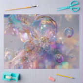 Papier Mousseline Déroupage bulles d'Iridescente flottant dans l'air (Artisanat)