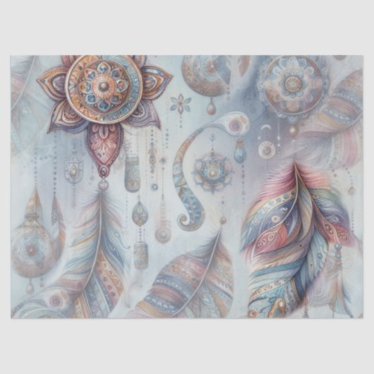 Papier Mousseline Des dragueurs sur le thème bohème (Recto)