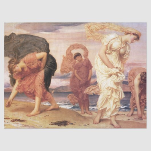 Papier Mousseline Des femmes grecques anciennes ramassent des galets (Recto)