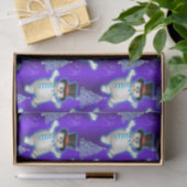 Papier Mousseline Des neigeurs dansantes à Noël bleu (Cadeau)