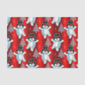 Papier Mousseline Des neigeurs dansantes à Noël rouge (Recto)