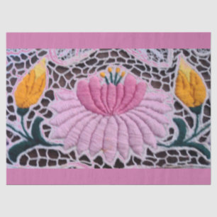 Papier Mousseline des nénuphars brodés de style kalocsai