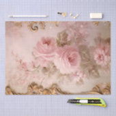 Papier Mousseline Des ornements baroques d'or rougissent les roses f (Artisanat)