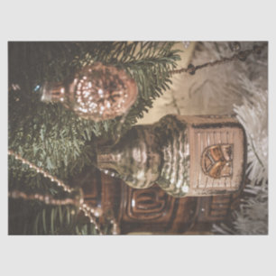 Papier Mousseline Des ornements de Noël vintage et un sapin de Noël