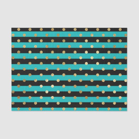 Papier Mousseline Des rayures turquoise avec fête d'anniversaire Poi (Recto)