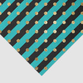 Papier Mousseline Des rayures turquoise avec fête d'anniversaire Poi (Détail)