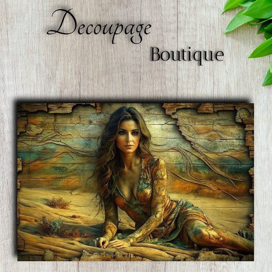 Papier Mousseline Désert Empress : Golden Sands Portrait Decoupage