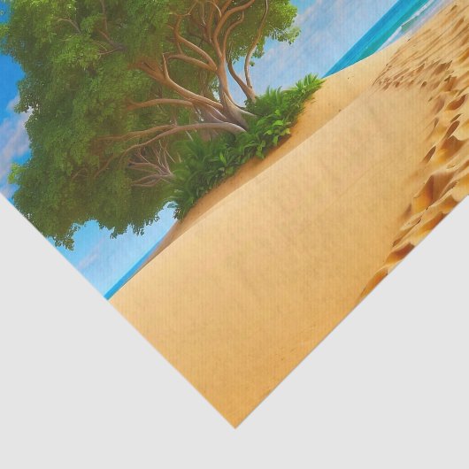 Papier Mousseline Deserted Tropical Island Sandy Beach (Détail)