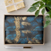 Papier Mousseline Design 3 de la série Bleu et Or Tiger (Cadeau)