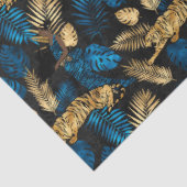 Papier Mousseline Design 3 de la série Bleu et Or Tiger (Détail)