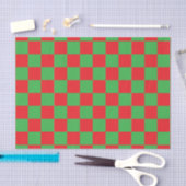 Papier Mousseline Design À damiers chèque rouge (Artisanat)