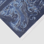 Papier Mousseline Design architectural bleu vintage (Détail)