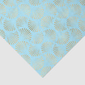 Papier Mousseline Design Art Déco, Motif Turquoise et or (Détail)