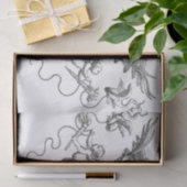 Papier Mousseline Design Art Déco Noir & Blanc Cherub Découpage (Cadeau)