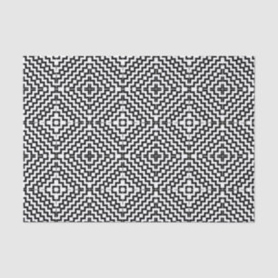 Papier Mousseline Design aztèque noir et blanc