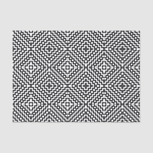 Papier Mousseline Design aztèque noir et blanc (Recto)