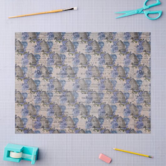 Papier Mousseline Design Blue Bee Series 3 (Artisanat)