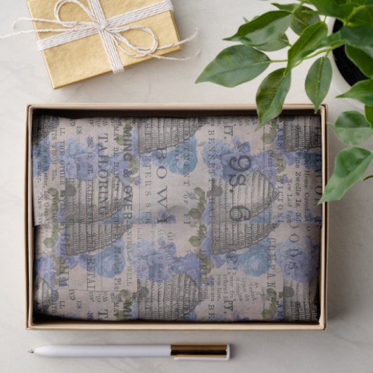 Papier Mousseline Design Blue Bee Series 3 (Cadeau)