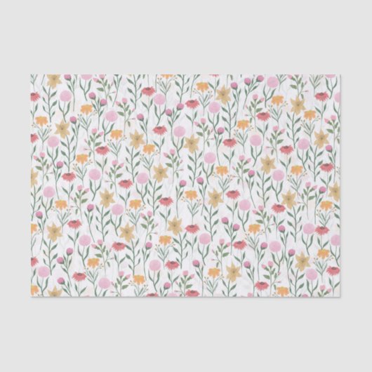 Papier Mousseline Design couleur Fleur sauvage aquarelle (Recto)