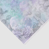 Papier Mousseline Design d'aquarelle en bleu floral et lavande (Détail)