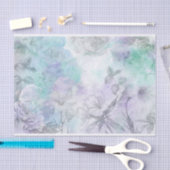 Papier Mousseline Design d'aquarelle en bleu floral et lavande (Artisanat)