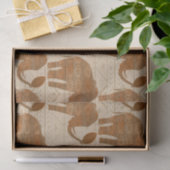 Papier Mousseline Design d'art tribal des éléphants (Cadeau)