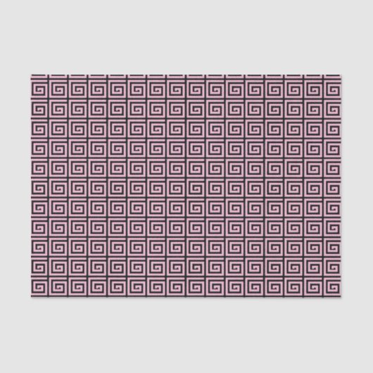 Papier Mousseline Design de clé grecque - rose et noir (Recto)