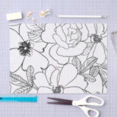 Papier Mousseline Design de dessin élégant Rose Floral Line (Artisanat)