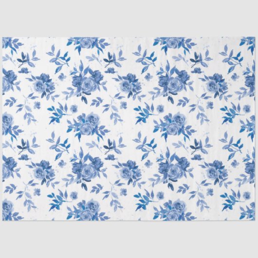 Papier Mousseline Design de la série Blue Watercolor 6 (Recto)