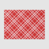 Papier Mousseline Design de Motif en Tartan blanc rouge (Recto)