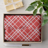 Papier Mousseline Design de Motif en Tartan blanc rouge (Cadeau)