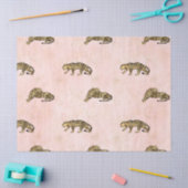 Papier Mousseline Design de série Leopard rose et or 18 (Artisanat)