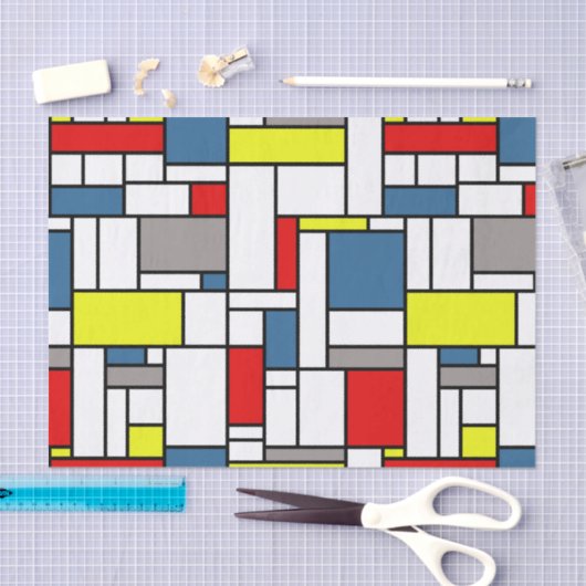 Papier Mousseline Design de style mondrien (Artisanat)