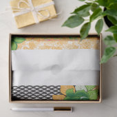 Papier Mousseline design d'un mur vert et jaune suspendu (Cadeau)