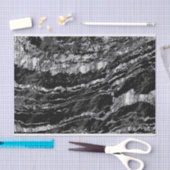 Papier Mousseline Design en marbre gris noir et argenté (Artisanat)
