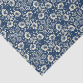 Papier Mousseline Design floral bleu médiéval (Détail)