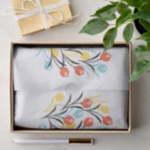 Papier Mousseline Design floral Motif de Tulipe en blanc (Cadeau)