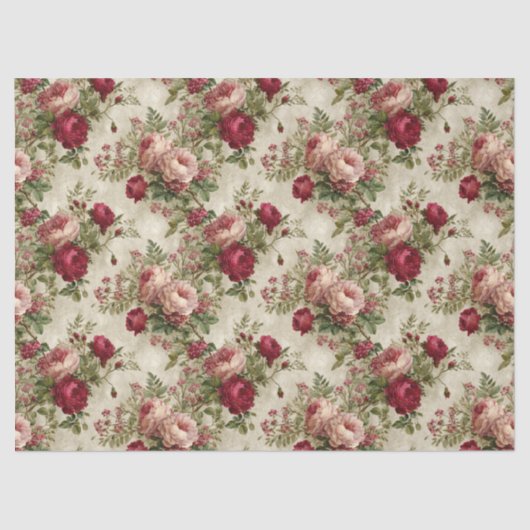 Papier Mousseline Design floral romantique (Recto)