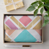 Papier Mousseline Design géométrique moderne or coloré (Cadeau)