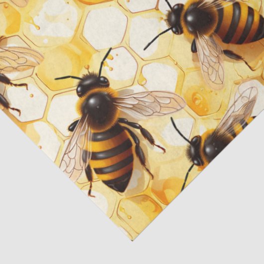 Papier Mousseline Design Honeypeb Bee Series 10 (Détail)