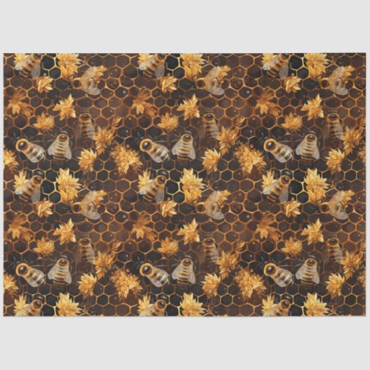 Papier Mousseline Design Honeypeb Bee Series 14 (Recto)