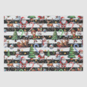 Papier Mousseline Design Motif décoratif des rayures de Noël (Recto)