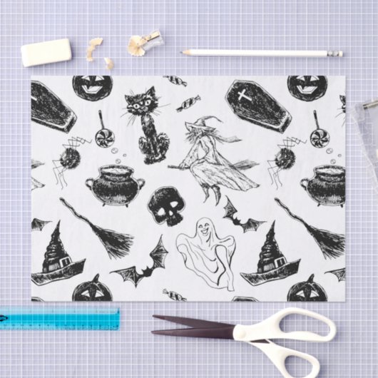 Papier Mousseline Design motif d'Halloween (Artisanat)