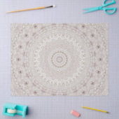 Papier Mousseline Design Motif en mandala beige et taupe (Artisanat)