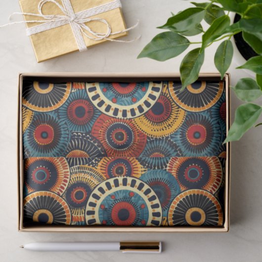 Papier Mousseline Design Motif ethnique africain élégant (Cadeau)