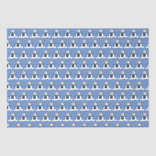 Papier Mousseline Design Motif Snowman (Recto)