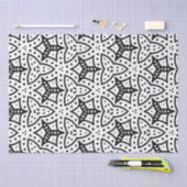 Papier Mousseline Design numérique graphique en ligne noire et blanc (Artisanat)