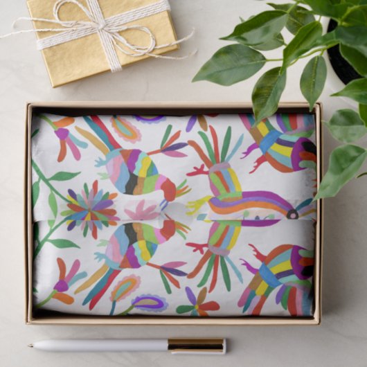 Papier Mousseline Design Otomi moderne II (Cadeau)